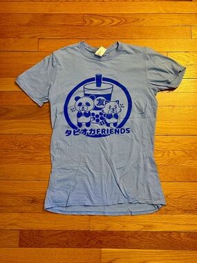 “Boba Friends” Blue T-Shirt, women’s size small